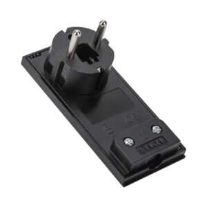 Spina Schuko 16A 2P+T Salvaspazio Super Sottile Smontabile Angolata Nero FME