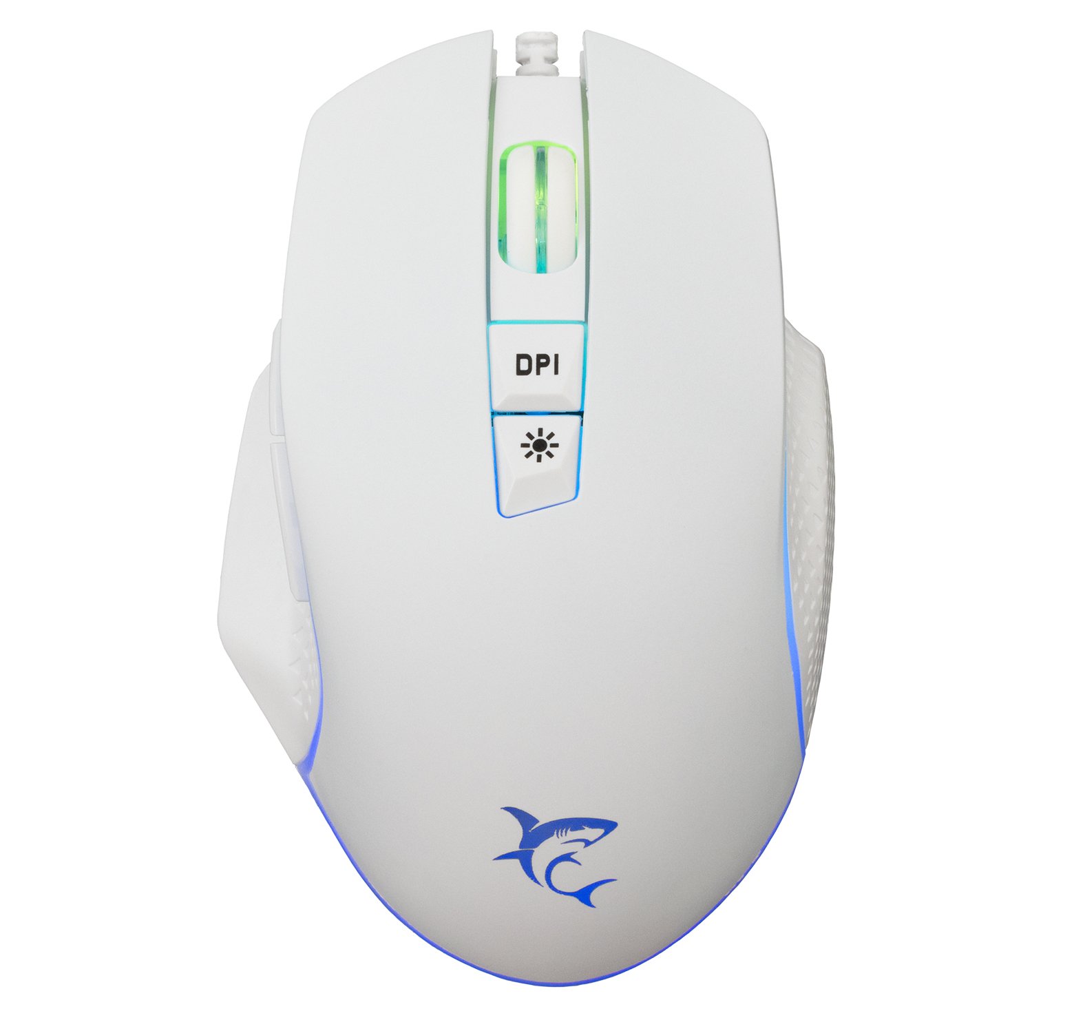 Mouse Ottico Gaming LED RGB con Cavo USB 6400 dpi Bianco, GARETH WHITE SHARK