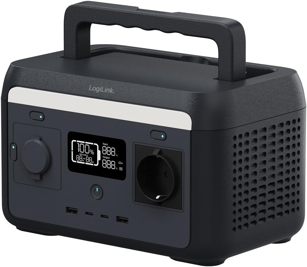 Stazione di Alimentazione Portatile 300W LiFePO4 Batteria Ricarica Solare Tuya LOGILINK