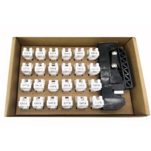 Kit 24 Frutti Cat.6A UTP 90&deg; Keystone con Pinza Crimpatrice TECHLY PROFESSIONAL