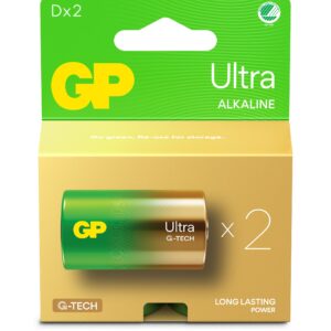 Confezione 2 Batterie GP Ultra Alcalina Torcia D 13AU/LR20 GP BATTERIES