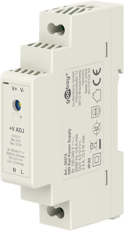 Alimentatore su Guida DIN 5V 2,4A 12W GOOBAY
