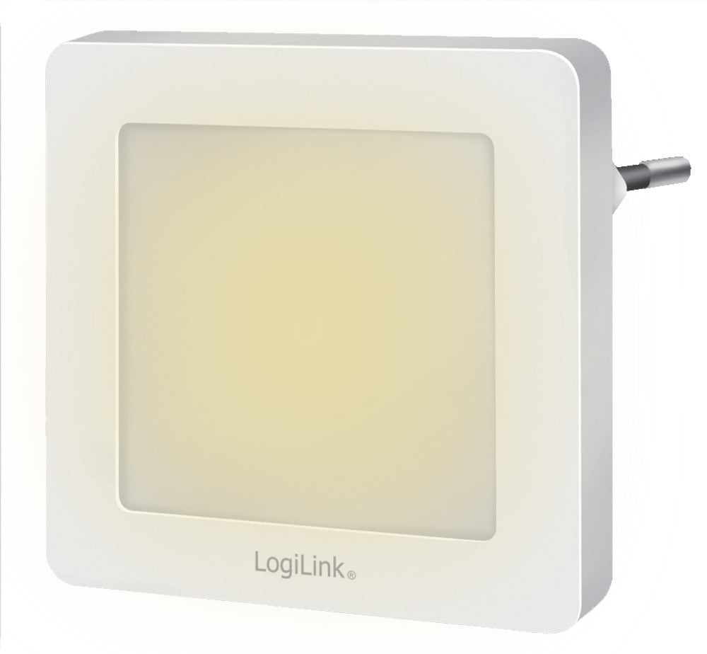 Luce Notturna LED Quadrata con Sensore Crepuscolare Bianco Caldo LOGILINK