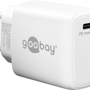 Caricatore Alimentatore GaN USB-C&trade; PD da Muro 25W Bianco GOOBAY