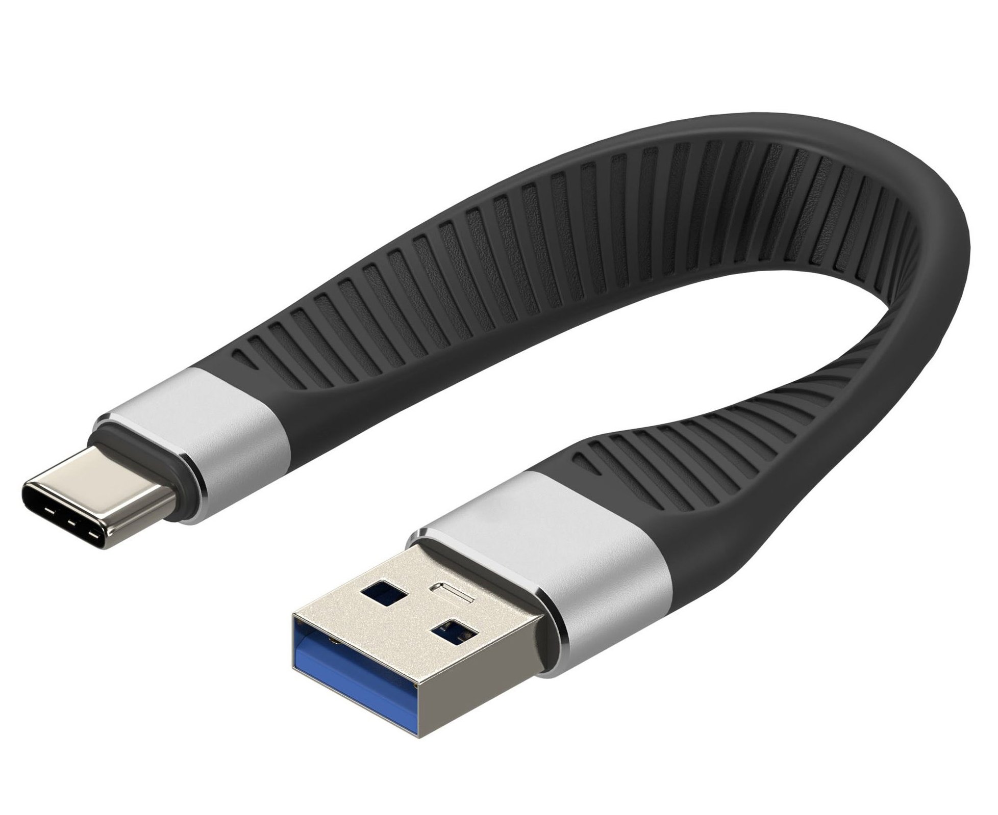 Cavo Corto Piatto USB-C™ Maschio a USB-A Maschio Ricarica Rapida FPC 12 cm TECHLY