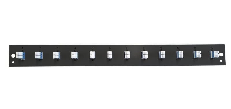 Pannello Frontale per Cassetto Ottico 1U 12 LC Duplex OS2 Nero OEM