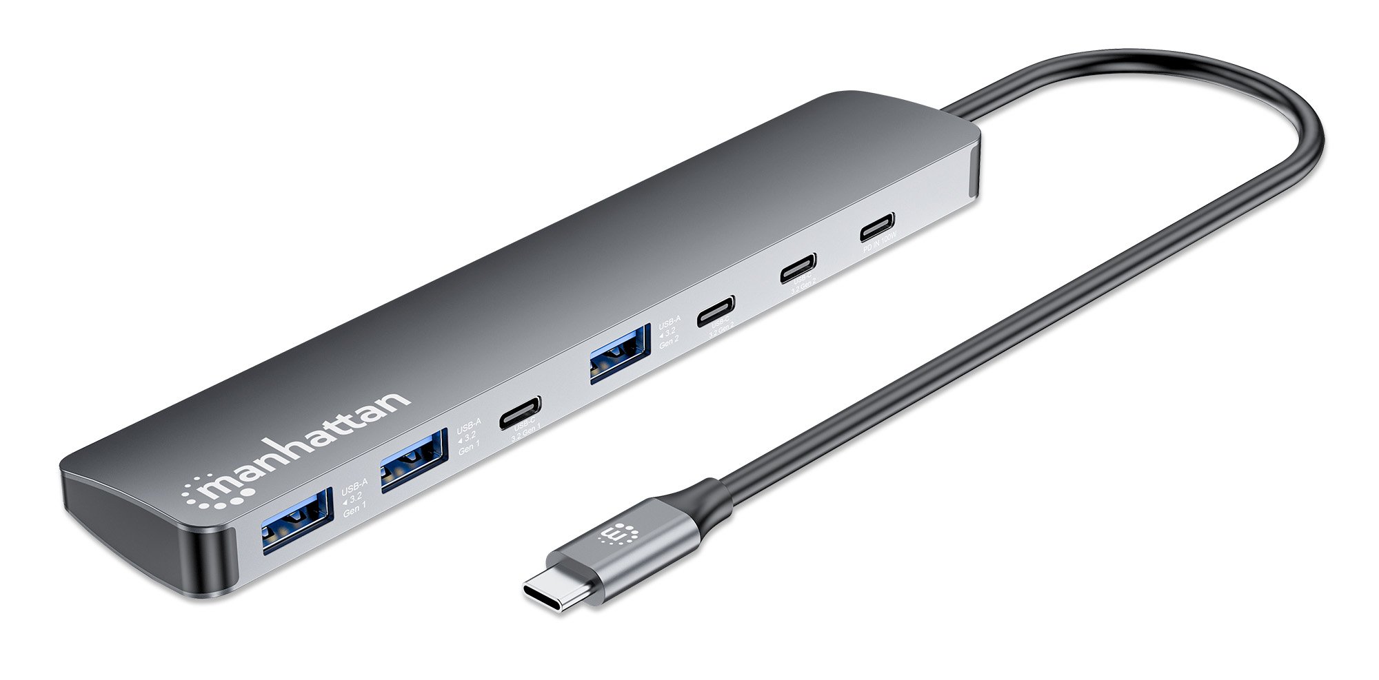 Hub 7 porte USB3.2 10G/5G 4x USB-C™ + 3x USB-A con Power Delivery MANHATTAN