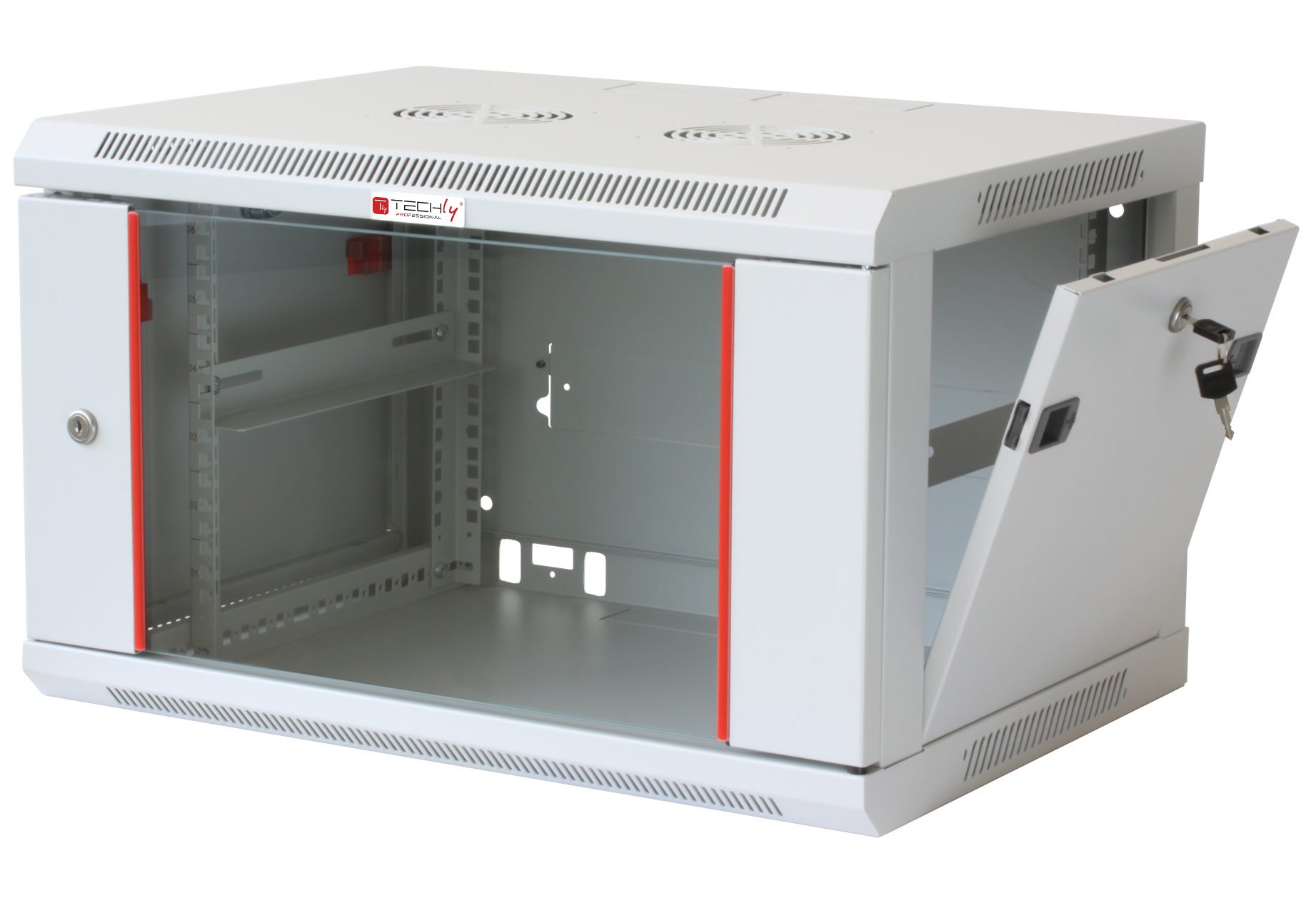 Armadio Rack 19'' a muro 12 unità sezione unica prof. 600mm Grigio TECHLY PROFESSIONAL